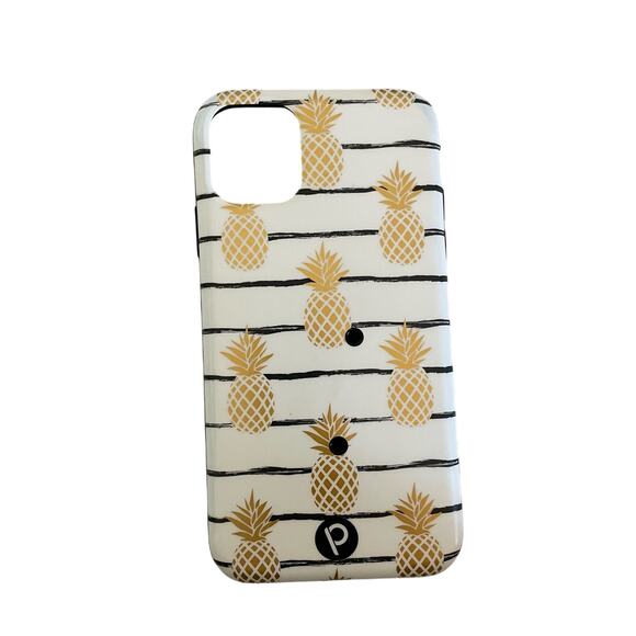 Loopy IPhone 11/10 Original case White Gold Stripe Pineapple- NO LOOP - Picture 1 of 5